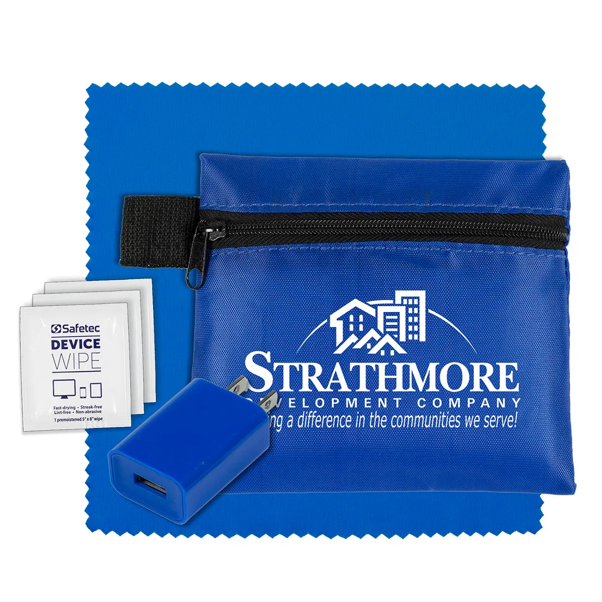 Tech Travel Kit with USB Wall Charger Polyester - product view 2