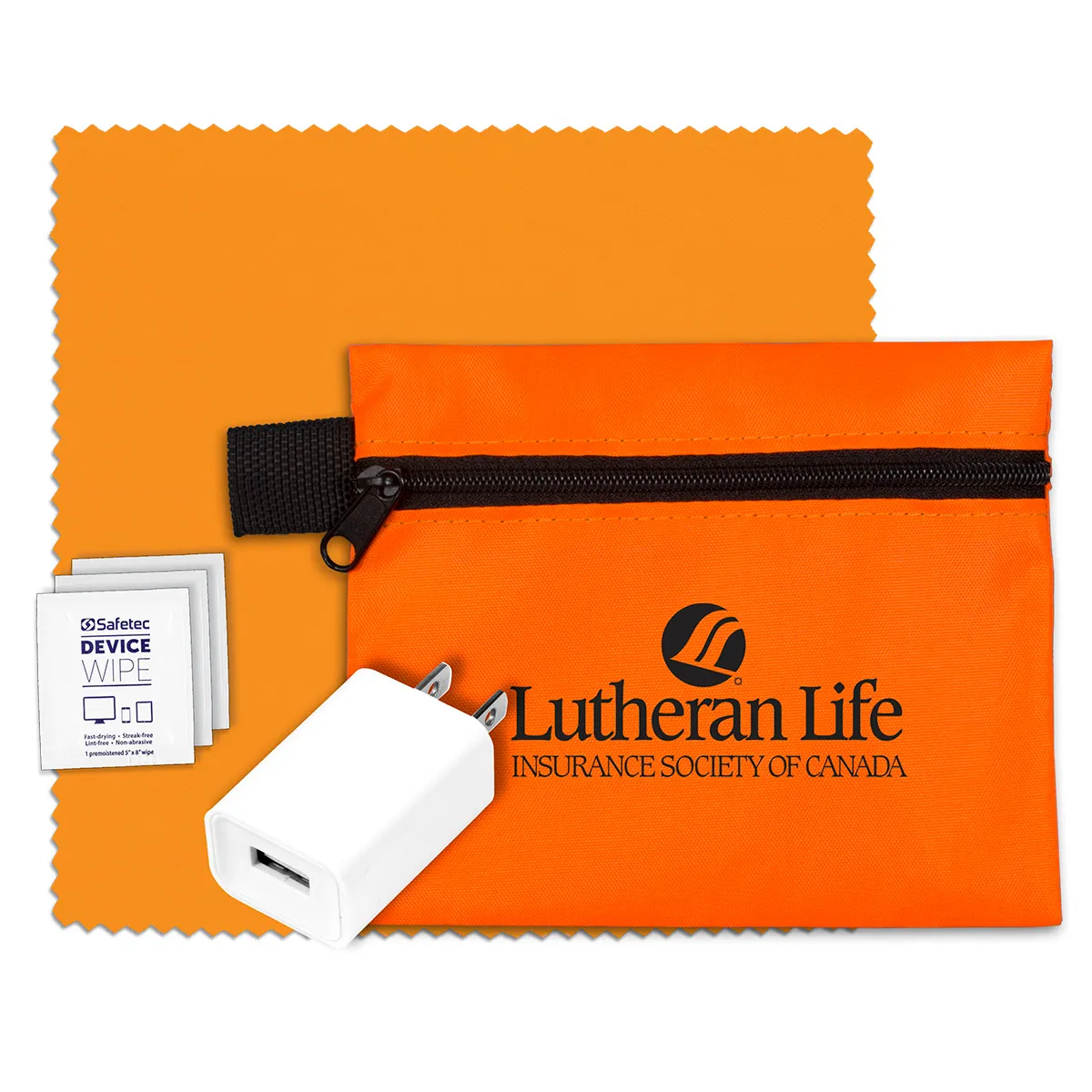 Tech Travel Kit with USB Wall Charger Polyester - product view 3