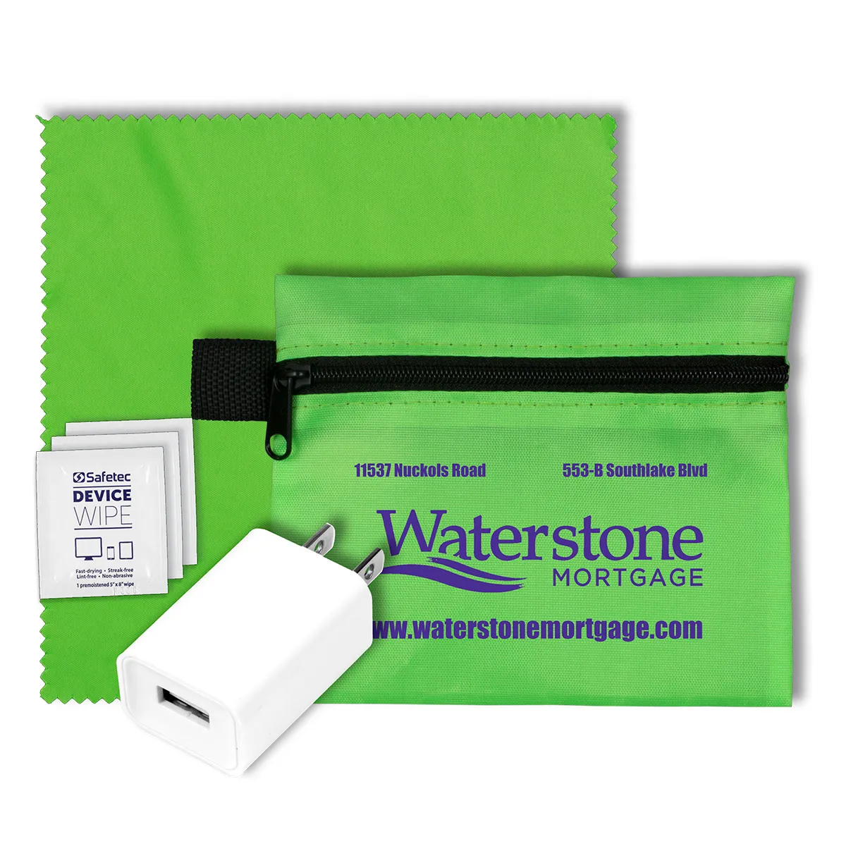 Tech Travel Kit with USB Wall Charger Polyester - product view 4