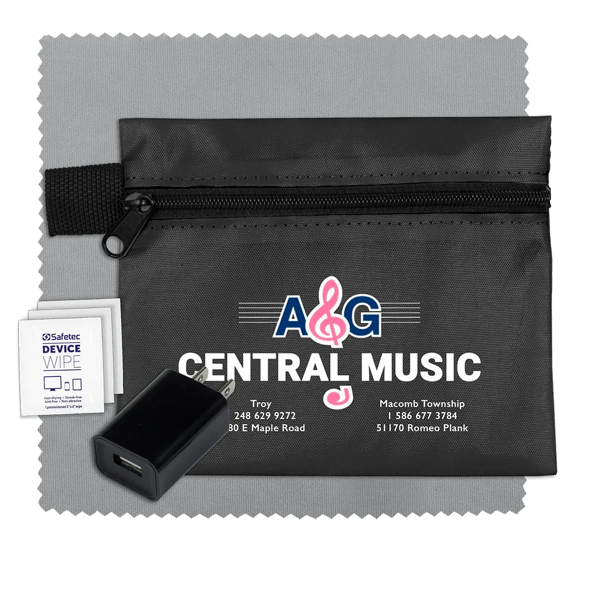 Tech Travel Kit with USB Wall Charger Polyester - product view 12