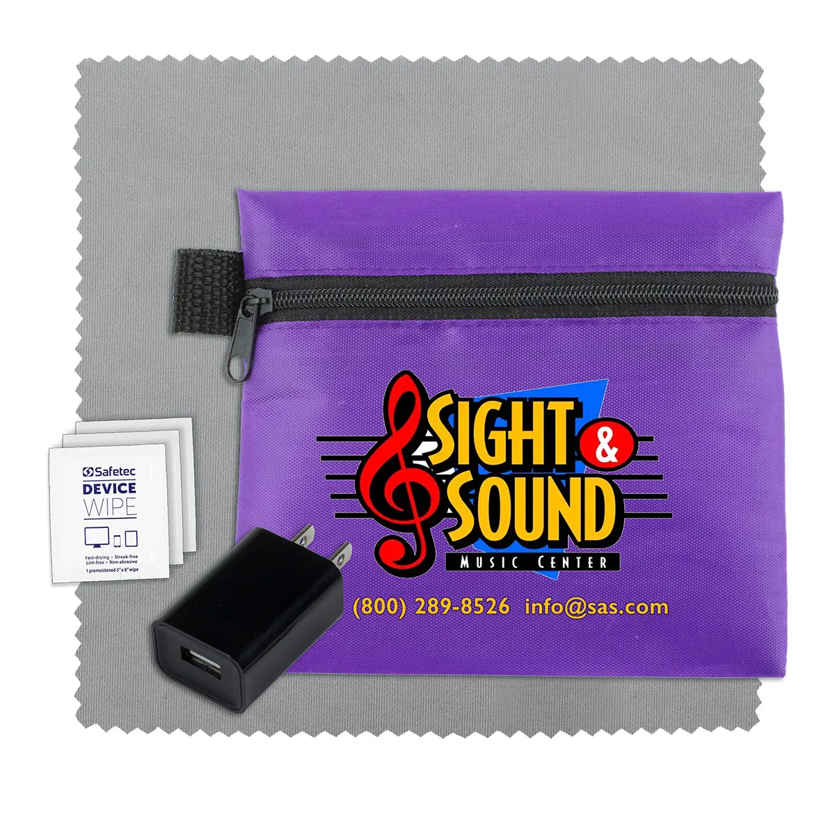 Tech Travel Kit with USB Wall Charger Polyester - product view 13