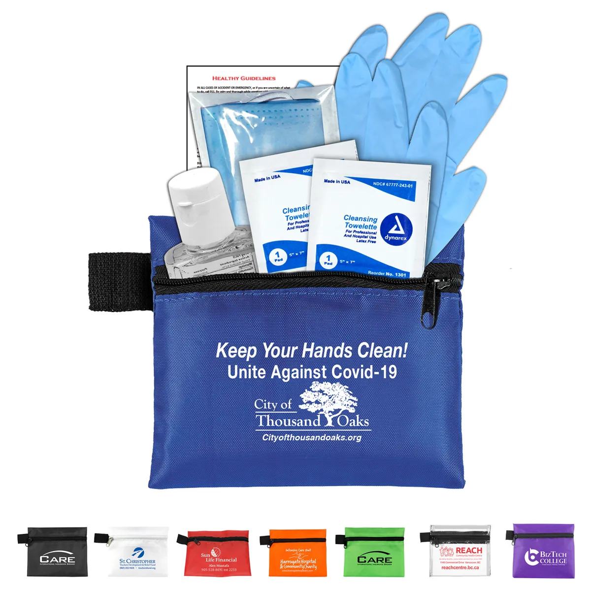 First Aid Kit 6 Piece Zipper Pouch Sanitizer - 5 x 4.25 in