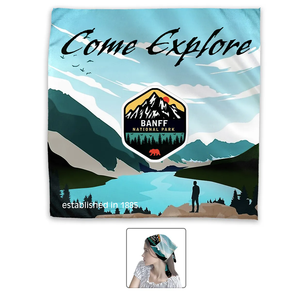 Bandana Full Color Sublimation Polyester Domestic - 22 x 22 in