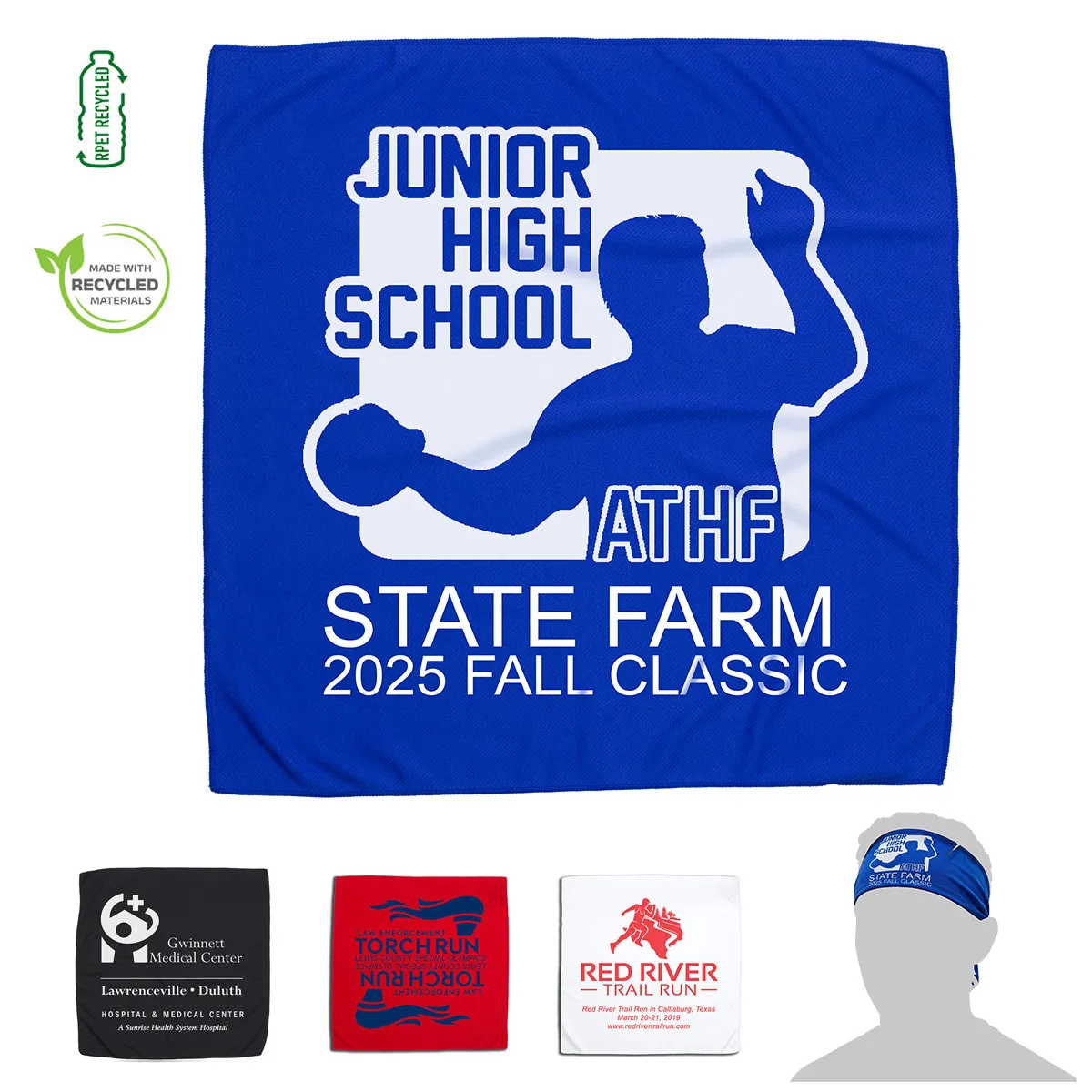 Cooling Bandana Microfiber Water Activated - 22 x 22 in