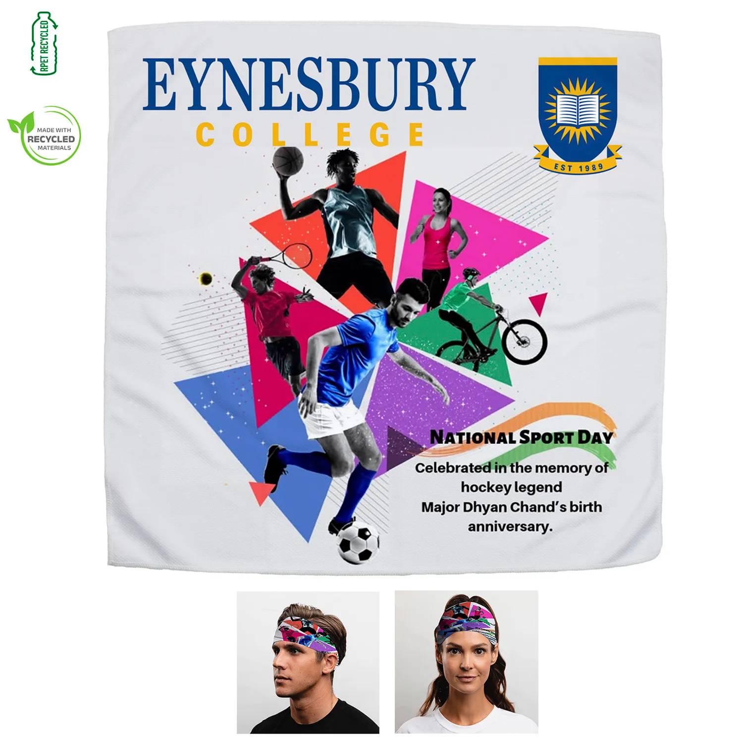 Cooling Bandana Sublimation Polyester Chemical Free - 22 x 22 in