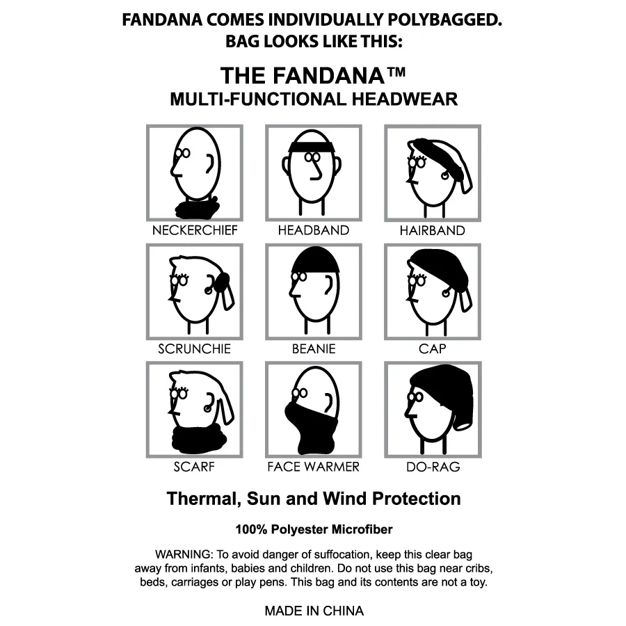 Multi-Functional Gaiter Microfiber Import - 9.5 x 19 in - product view 30