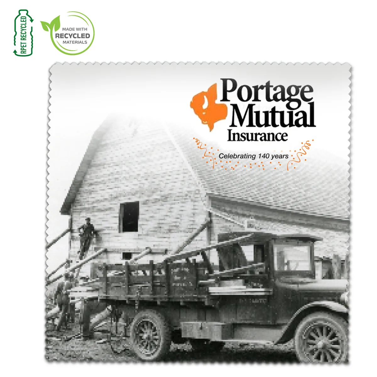 Microfiber Cleaning Cloth Recycled RPET Square - 5 x 5 in