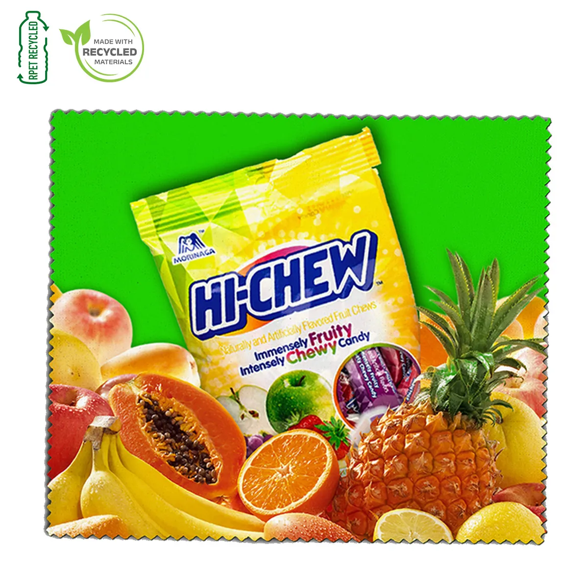 Microfiber Cleaning Cloth Recycled RPET Rectangle - 6 x 7 in