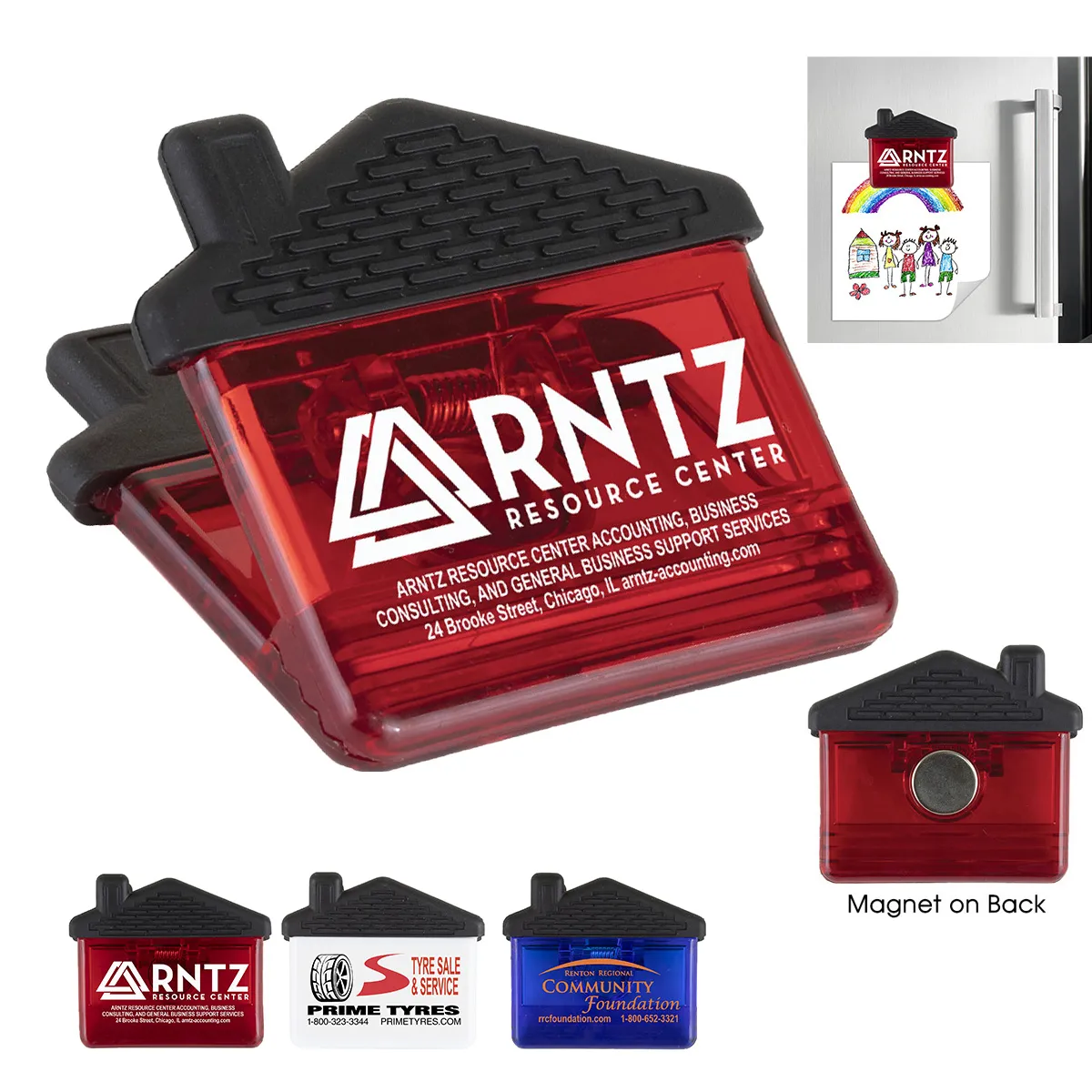 House Shaped Magnet Clip Polypropylene - 2.75 x 2.38 in