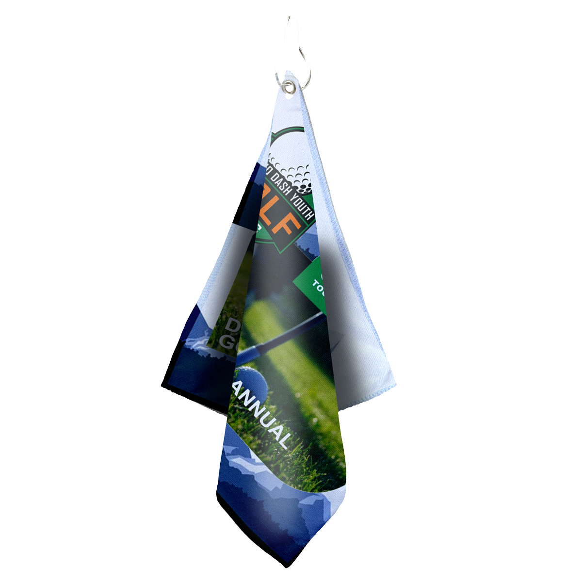 Golf Towel Recycled RPET Heavy Duty Metal Clip - 12 x 12 in - product view 5