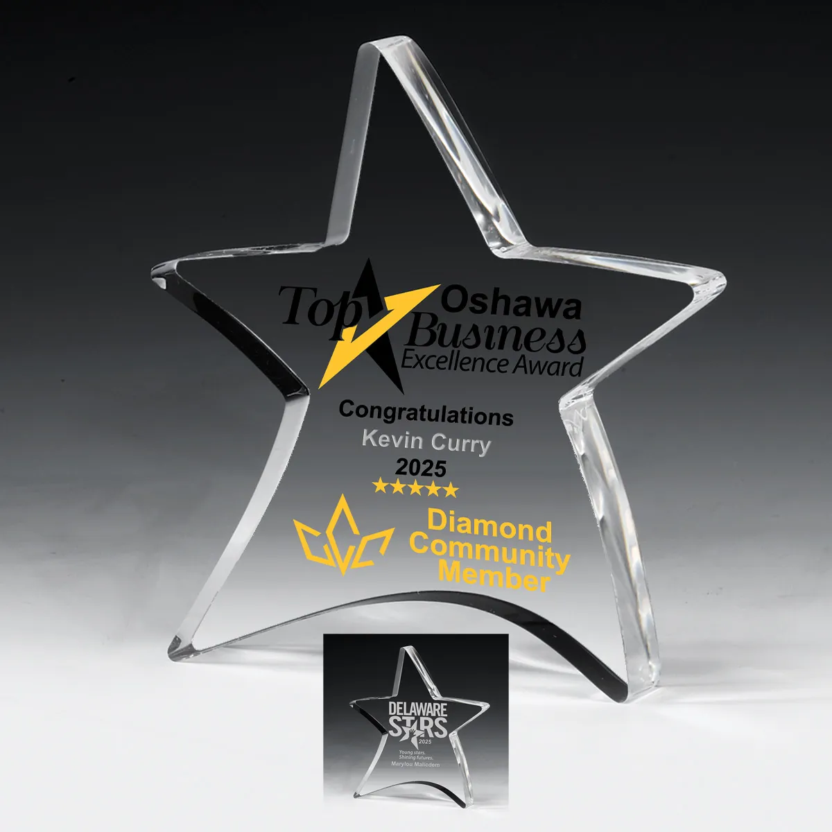 Acrylic Paperweight Moving Star Design Thick - 4.5 x 5 in