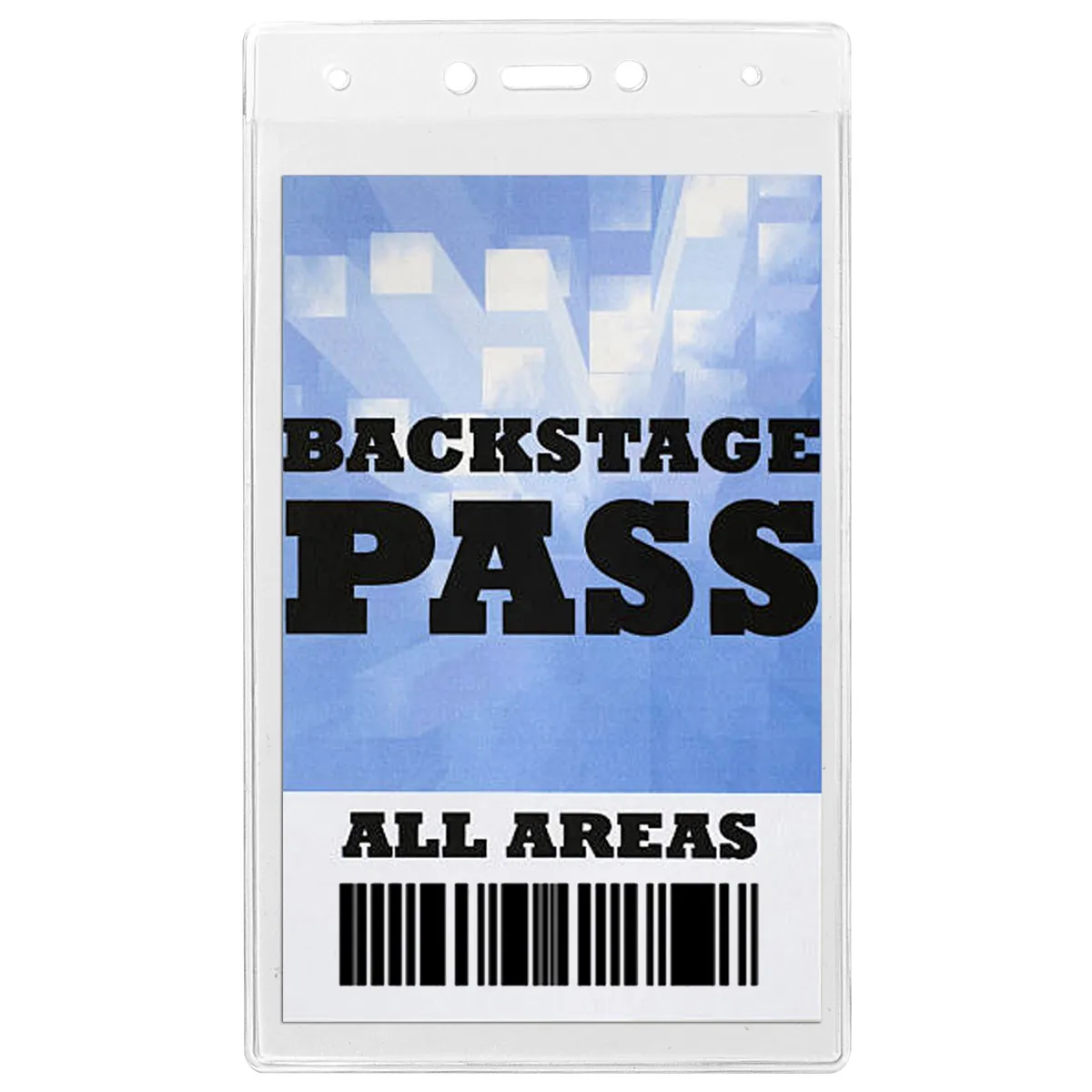 Badge Holder Clear Vinyl Backstage Pass Size - 4.25 x 8 in