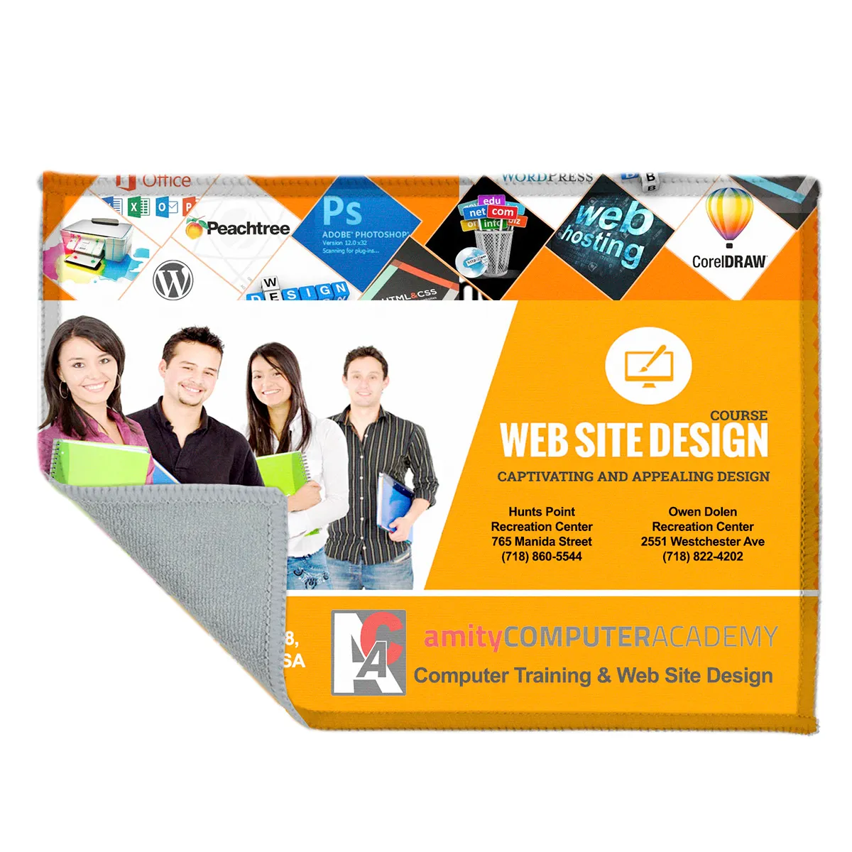 Microfiber Cloth Dual Sided Screen Cleaner - 5 x 7 in - product view 2