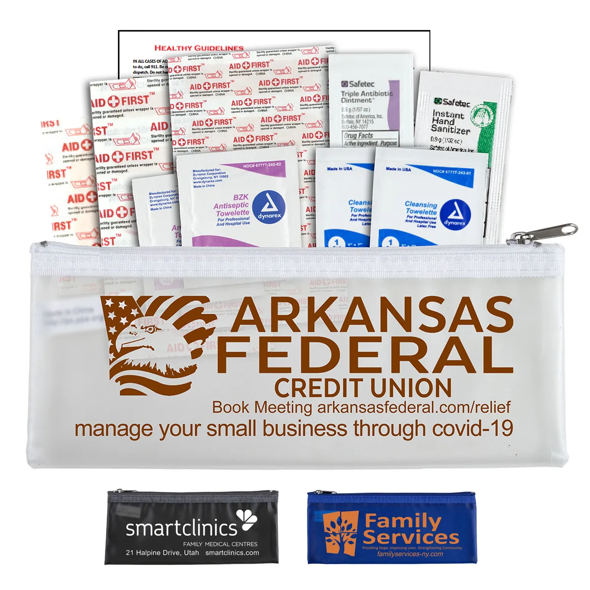 First Aid Kit 18 Piece with Hand Sanitizer - 8.25 x 3.38 in