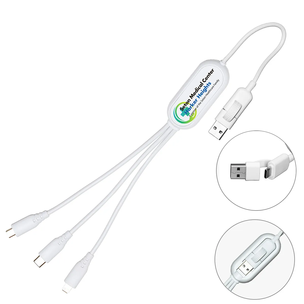 Universal Charging Cable 100W Three Connector - 16.75 in