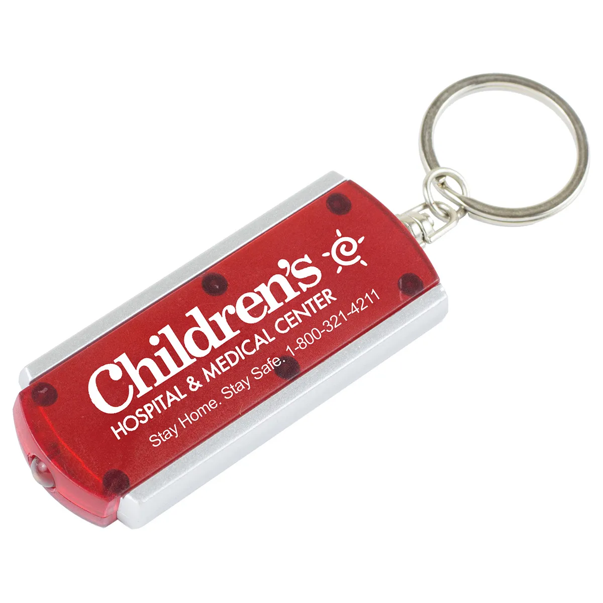 Slim LED Keychain Light White ABS Plastic - 2.5 x 1 in - product view 2