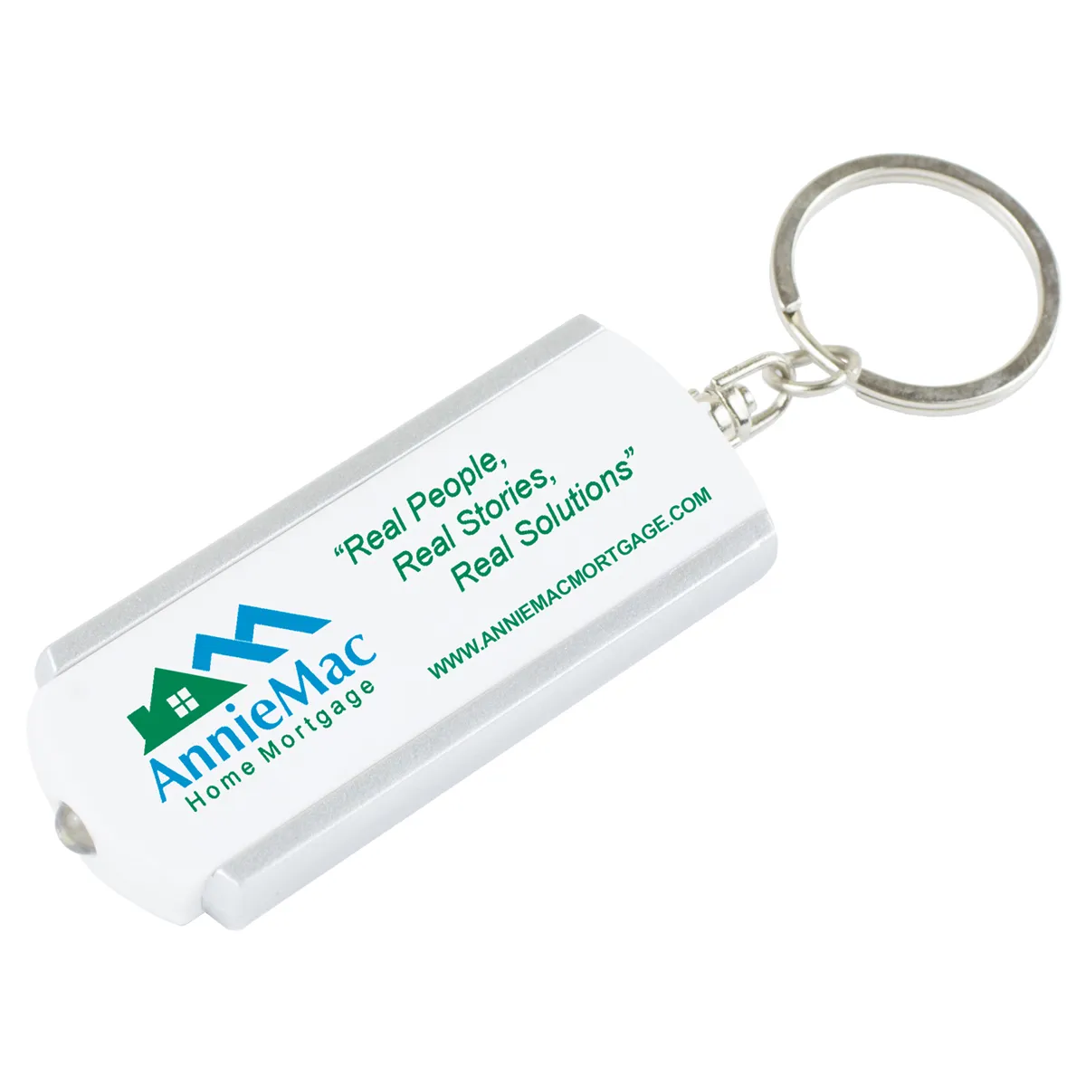 Slim LED Keychain Light White ABS Plastic - 2.5 x 1 in - product view 3