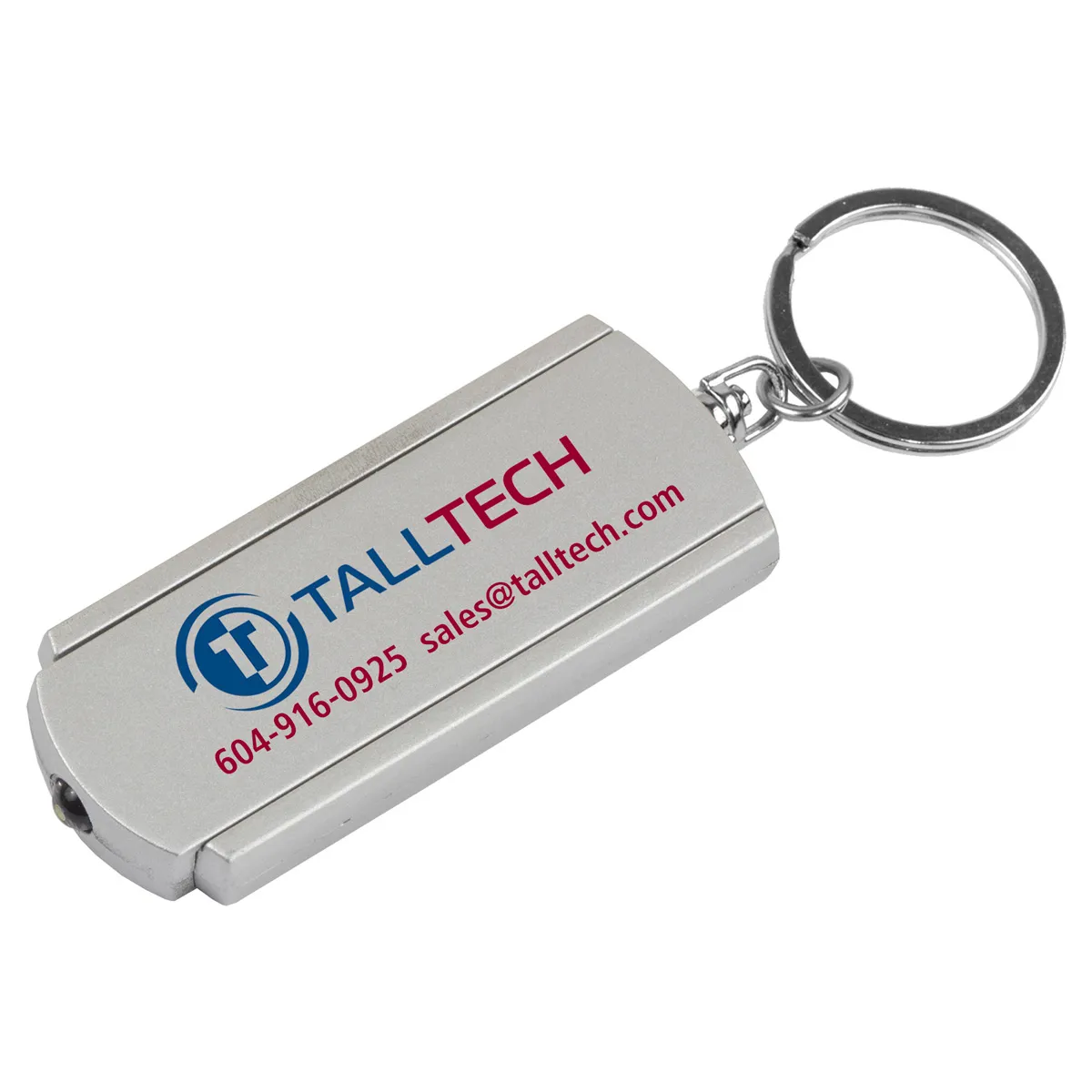 Slim LED Keychain Light White ABS Plastic - 2.5 x 1 in - product view 4