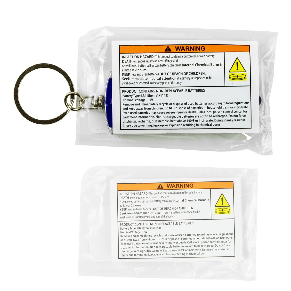 Slim LED Keychain Light White ABS Plastic - 2.5 x 1 in - product view 16