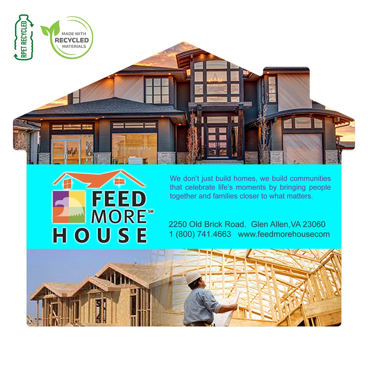 Microfiber Screen Cleaner House Recycled RPET - 6 x 5 in