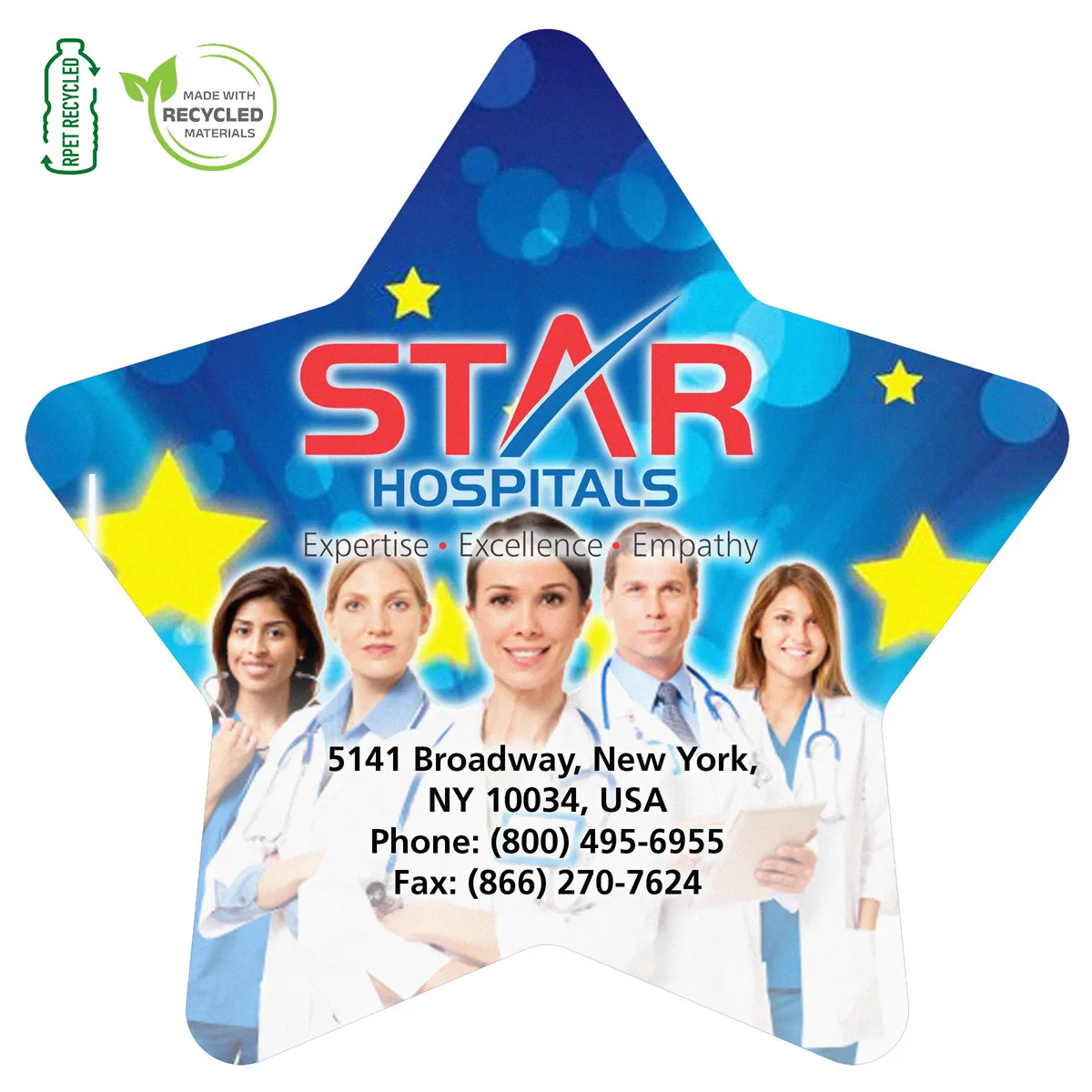 Microfiber Screen Cleaner Star Recycled RPET - 6.5 x 6.5 in