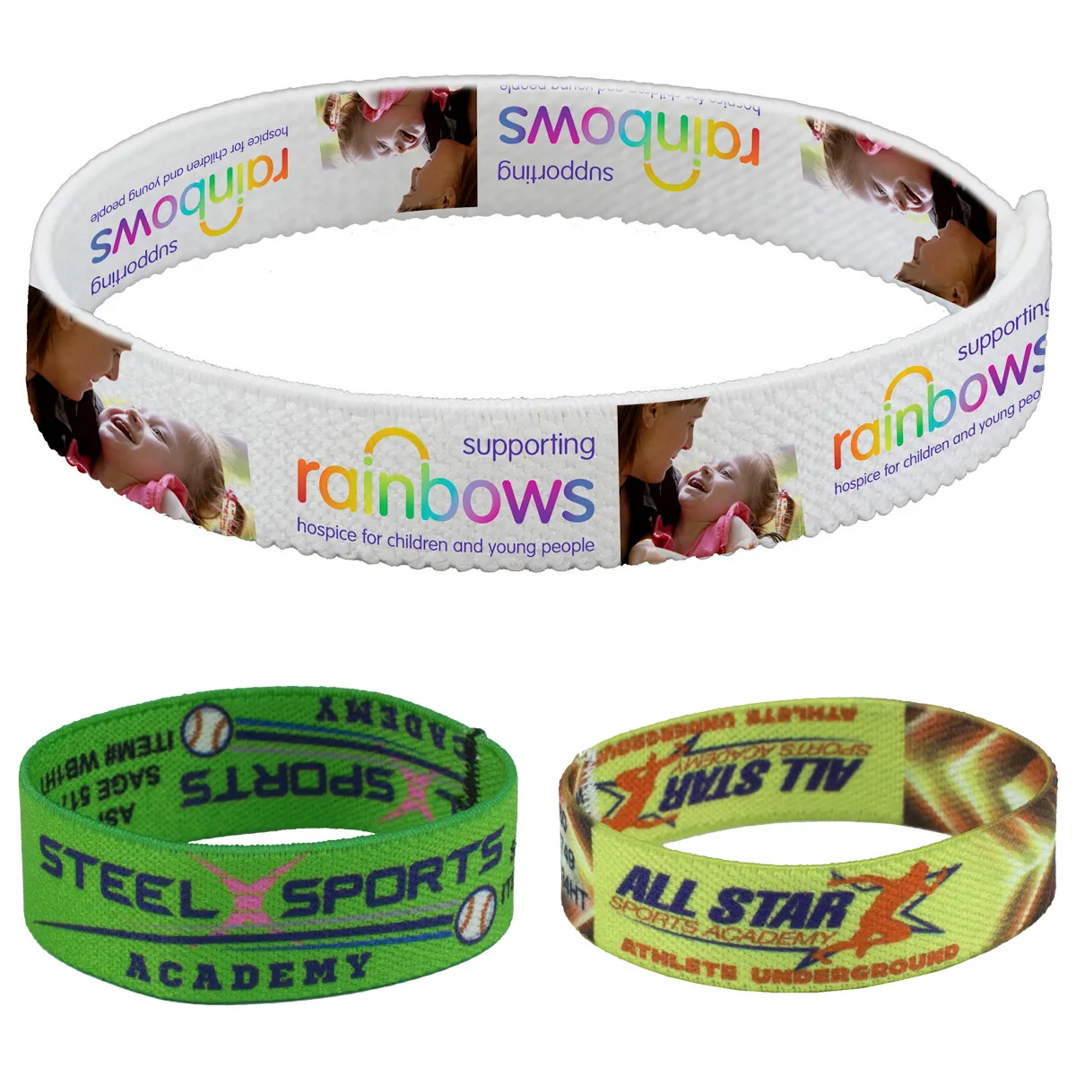 Elastic Wristband Full Color Sublimation Polyester - 0.5 x 8 in