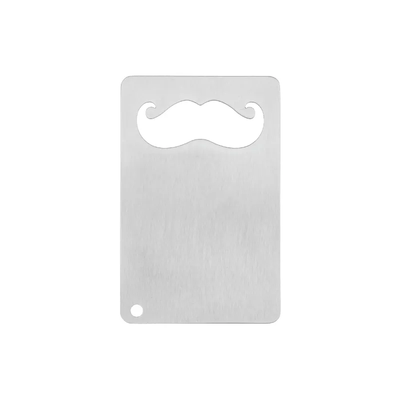 Mustache Credit Card Bottle Opener Steel - 3.375 x 2.125 in - product view 2