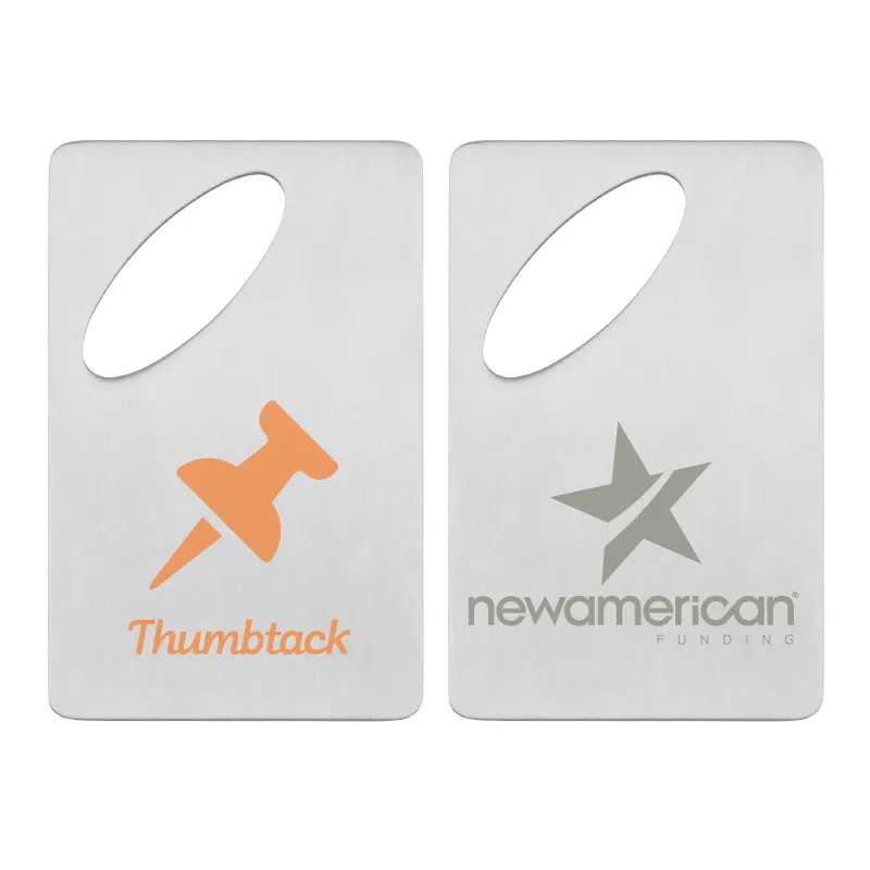 Oval Cutout Credit Card Bottle Opener - 3.375 x 2.125 in