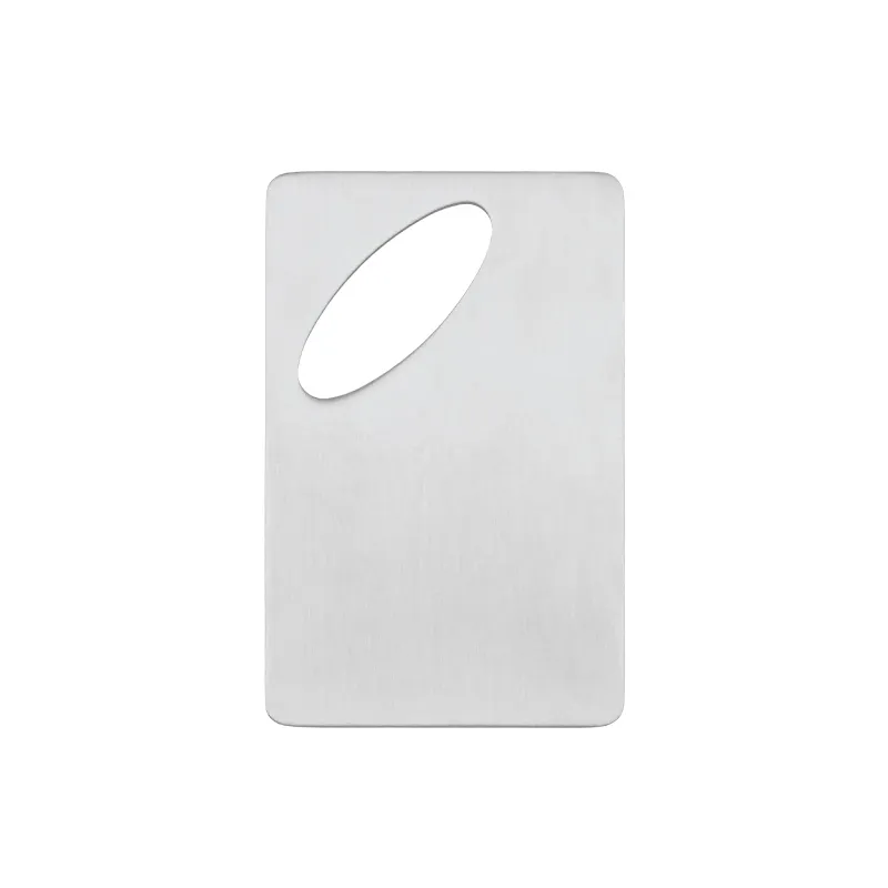 Oval Cutout Credit Card Bottle Opener - 3.375 x 2.125 in - product view 2
