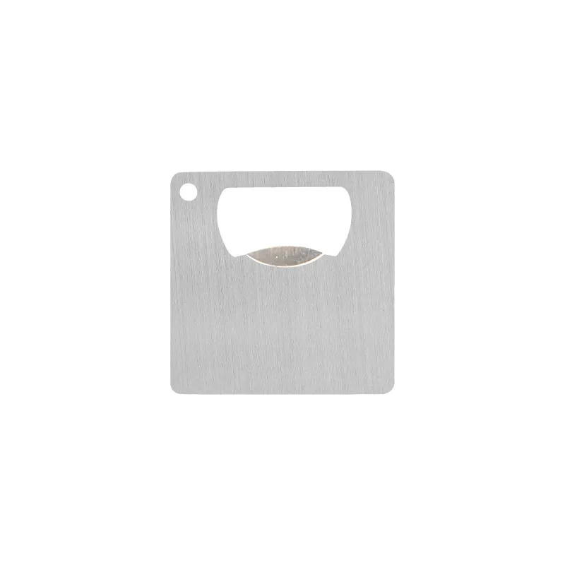 Mini Square Bottle Opener Wallet Size Steel - 2.125 x 2.125 in - product view 2