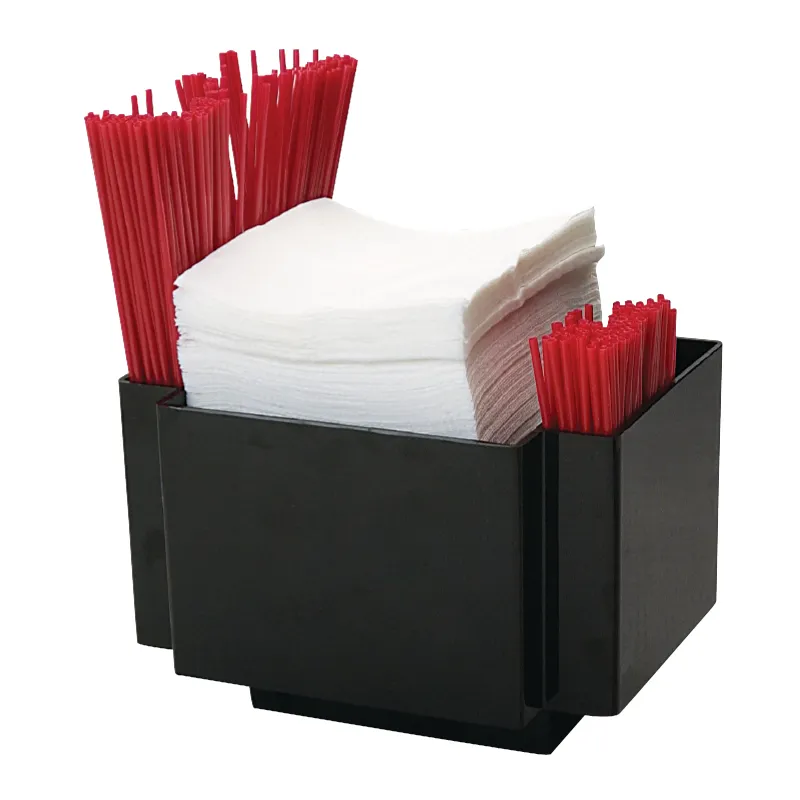 Napkin Holder with Dual Straw Pockets ABS - 7.5 x 5.5 in - product view 2