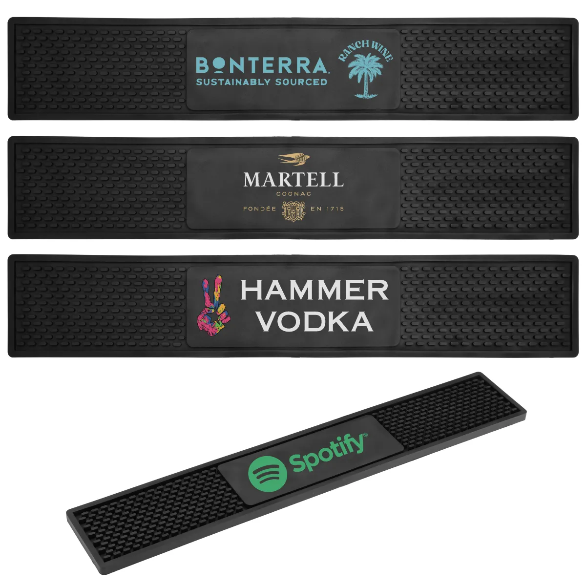 Printed Bar Rail Mat Raised Platform PVC - 3.5 x 20 in