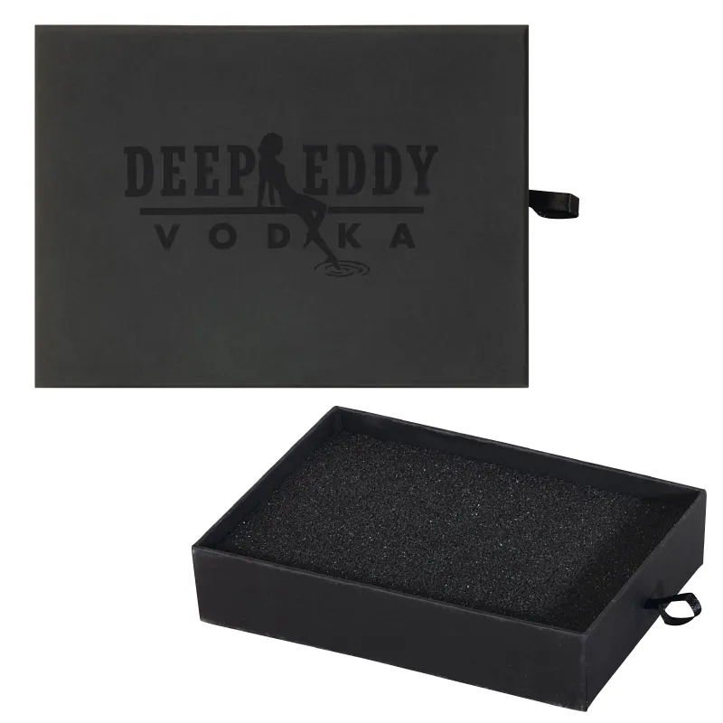 Small Rigid Cardboard Gift Box Matte Black Foam Padding - 6.88 x 5.25 in