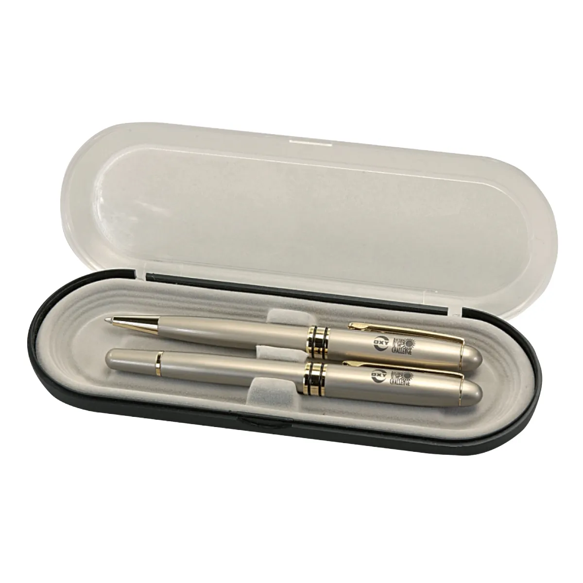 Pen Gift Box Clear Plastic Double Holder - 1 x 2.5 x 7.375 in