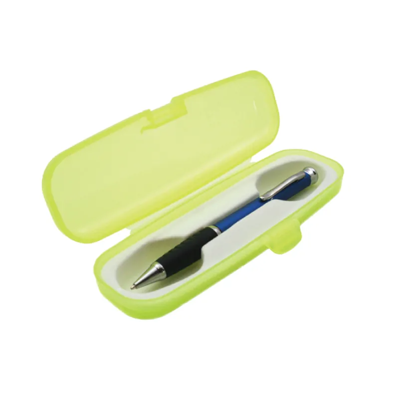 Pen Gift Box Neon Yellow Plastic See-Through - 1.25 x 2 x 6.25 in