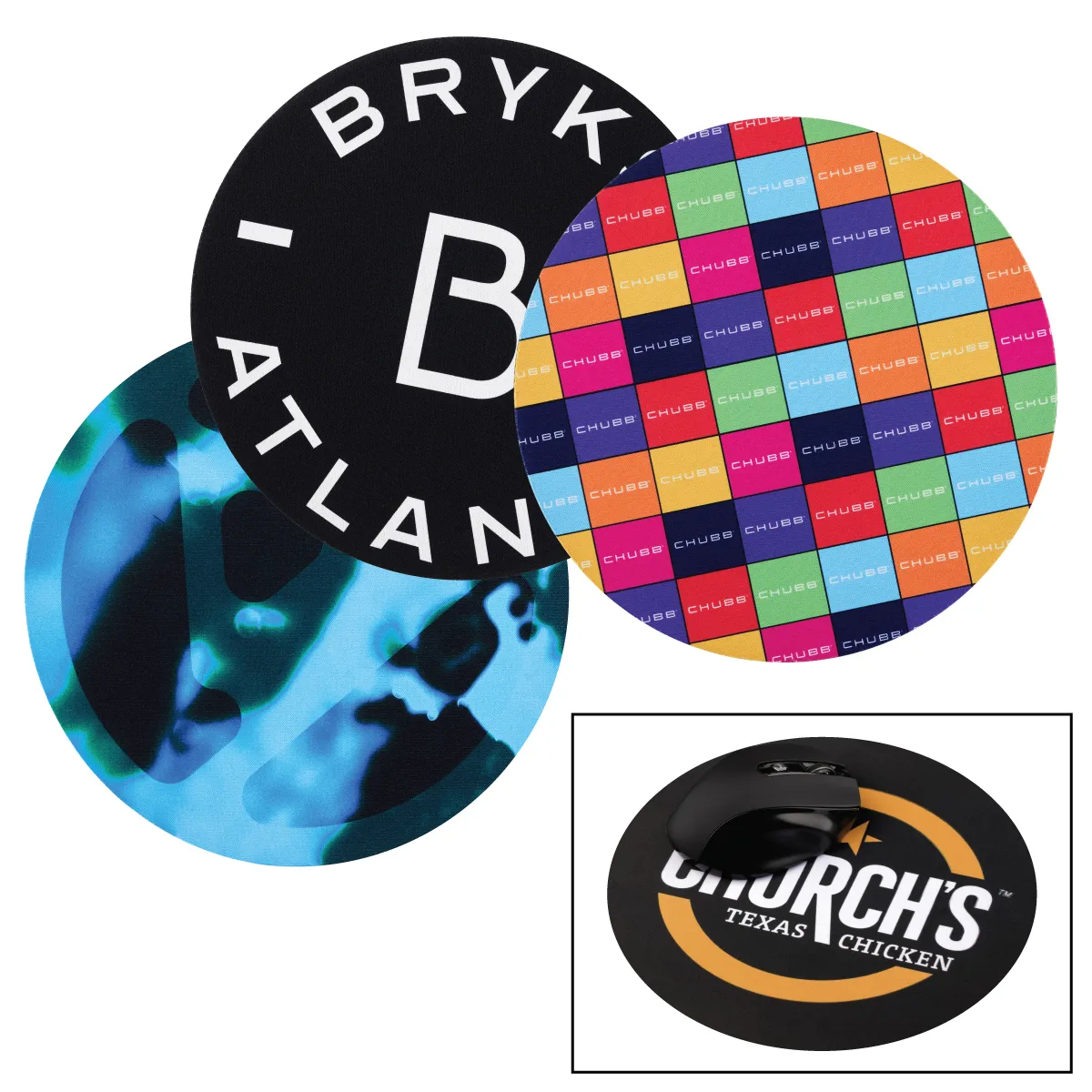 Round Mouse Pad Dye Sublimation Jersey Fabric - 8 in Dia