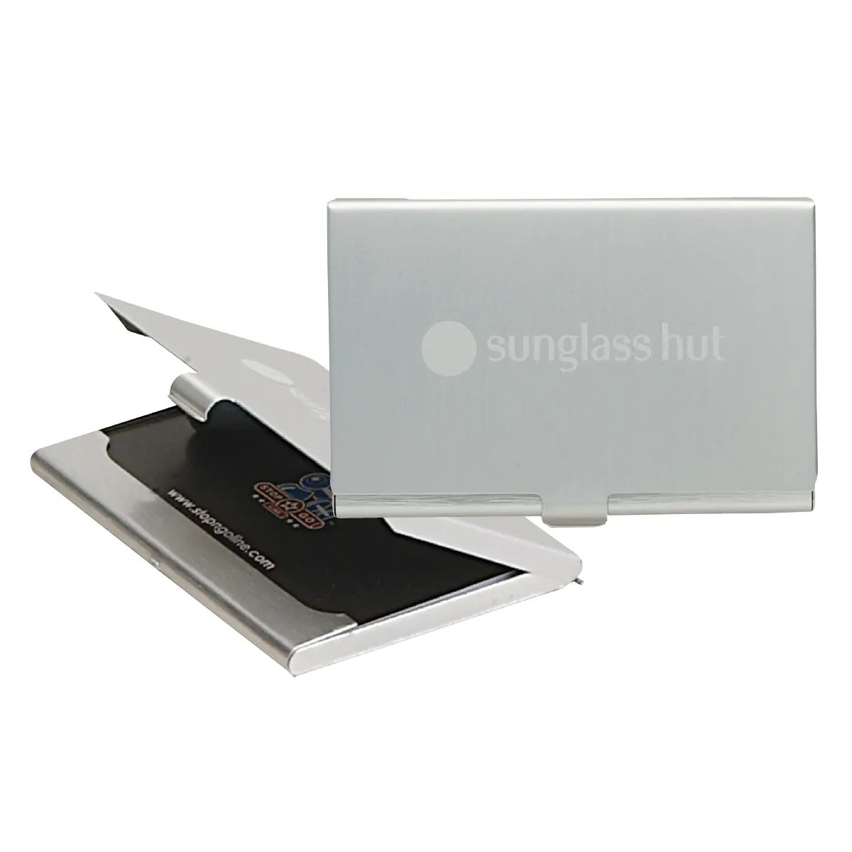 Business Card Holder Aluminum Brushed Finish - 3.6 x 2.25 in