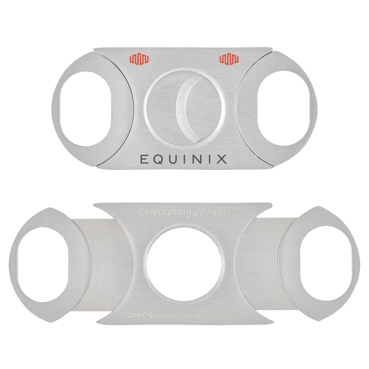 Dual Blade Cigar Cutter 64 Gauge Stainless Steel - 3.5 in