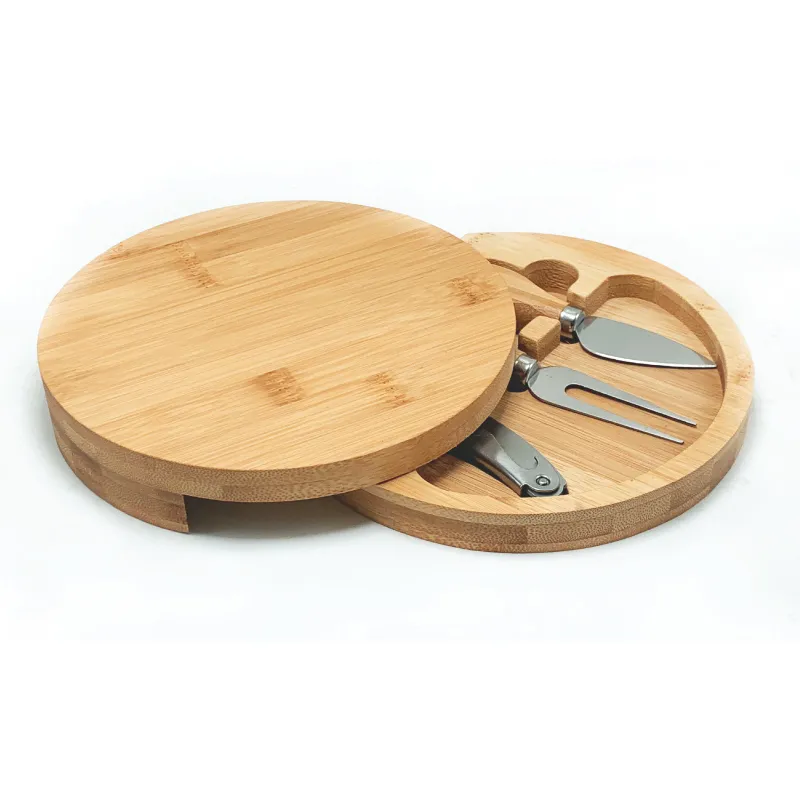 Swivel Mini Bamboo Cheese Board Corkscrew - 7 in Dia - product view 3
