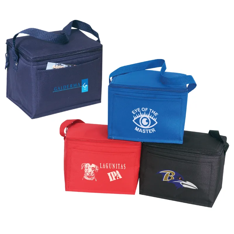 6-Pack Cooler Bag 600D Polyester Insulated - 8.5 x 6.5 in