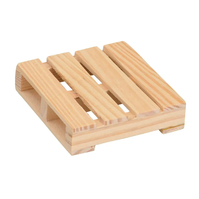 Mini Pallet Wood Coaster Square Handcrafted - 3 x 3 in - product view 3