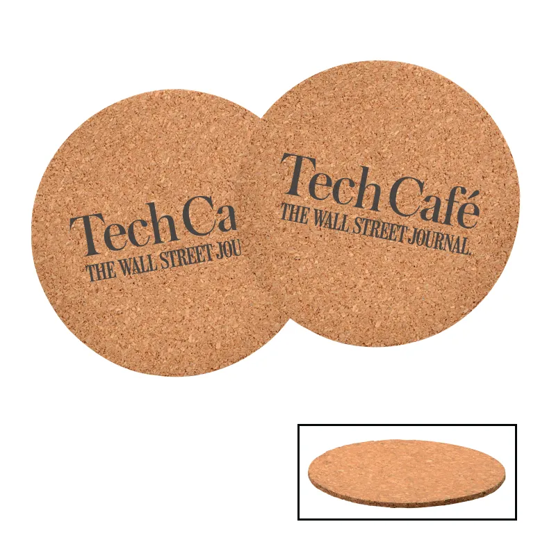 Round Cork Coaster Natural Finish - 3.5 in Dia