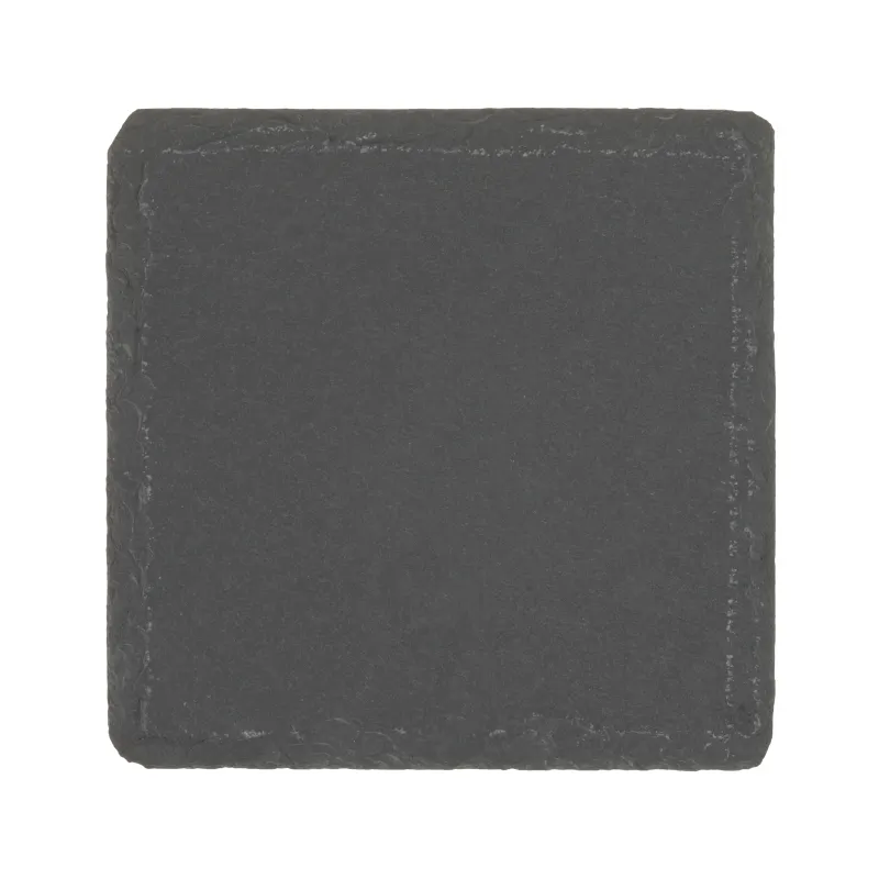 Natural Slate Stone Coaster Square Padded Feet - 4 x 4 in - product view 2