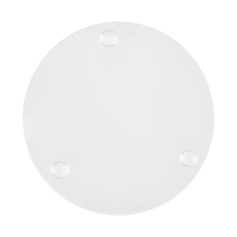 Round Glass Coaster Rubber Feet Laser Etched - 3.5 in Dia - product view 2