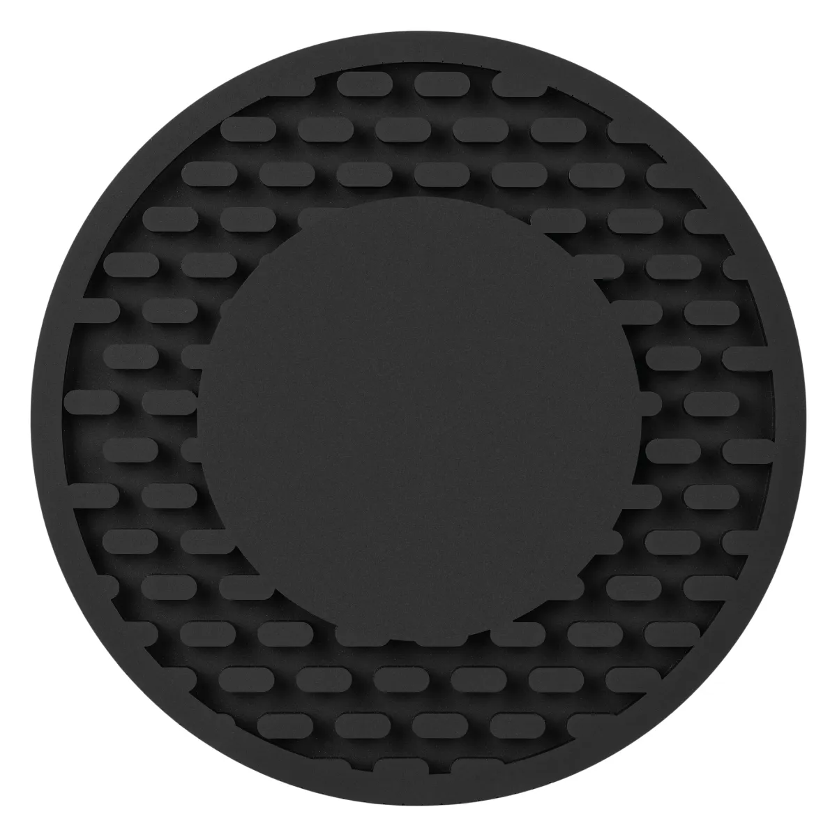 Heavy Duty PVC Rubber Coaster Non-Slip Grooves - 4 in Dia - product view 2