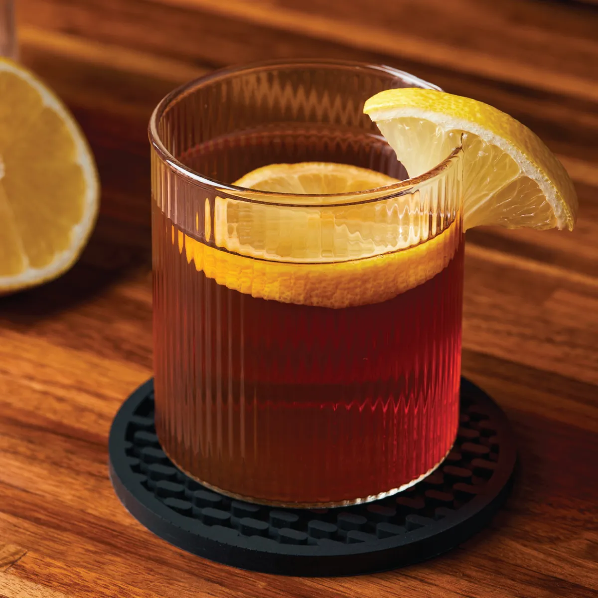 Heavy Duty PVC Rubber Coaster Non-Slip Grooves - 4 in Dia - product view 3