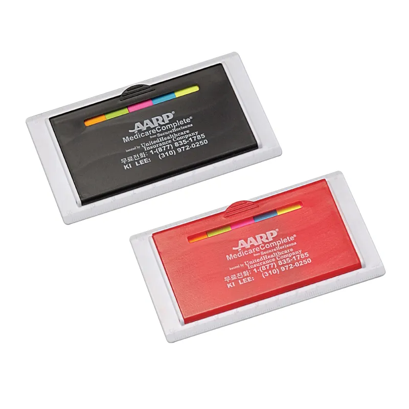 Refillable 4 Inch Ruler with Sticky Notes Tabs - promotional product with custom logo