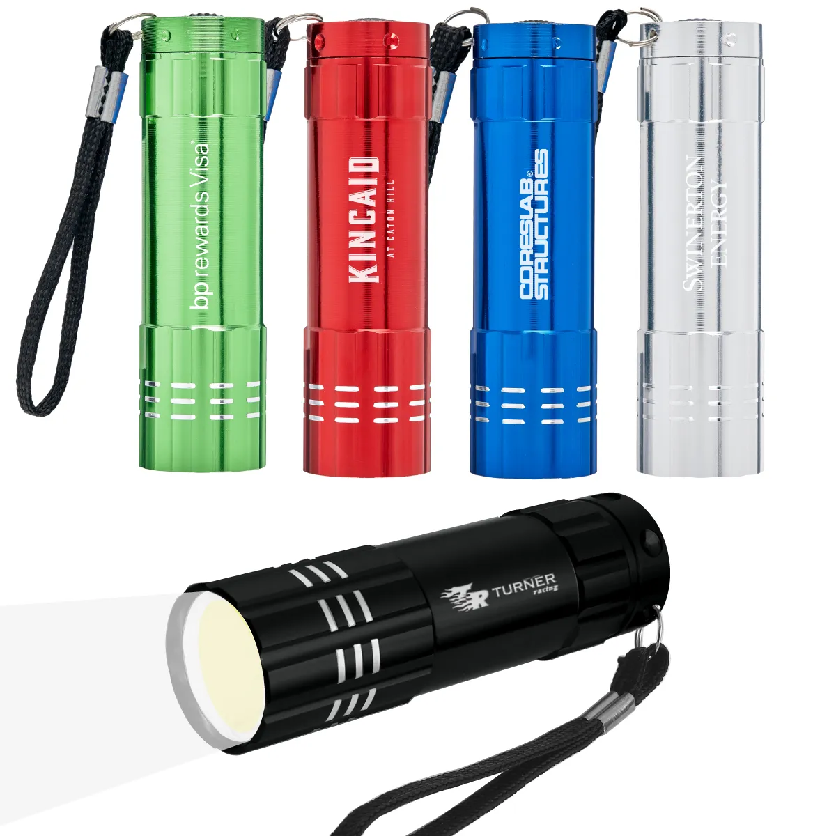 COB LED Flashlight Aluminum Torch Laser Engraved - 1 x 3.5 in