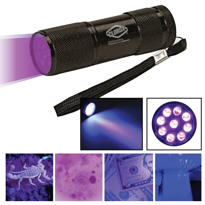 UV LED Flashlight Blacklight 9 Bulb Counterfeit Detection - 3.5 in