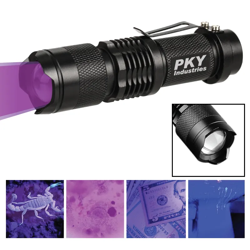Tactical Black Ultraviolet (UV) LED Flashlight - product view 1
